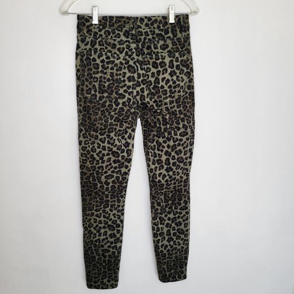 Good American Good Waist Crop Sage Leopard Print Skinny High Rise Women 27 - Picture 3 of 13